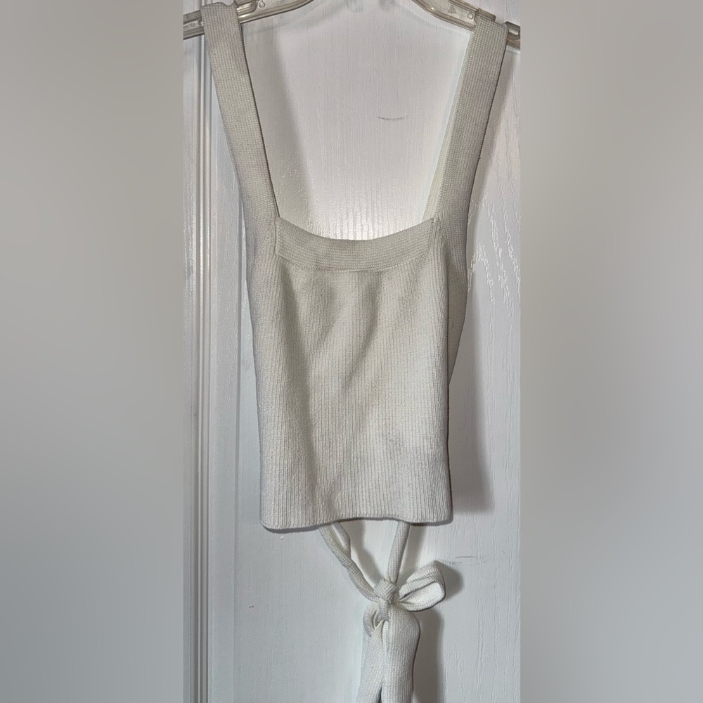 Urban Outfitters White Tie Back Crop Top Size S